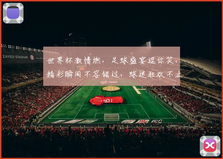 世界杯激情燃，足球盛宴逗你笑，精彩瞬间不容错过，球迷狂欢不止